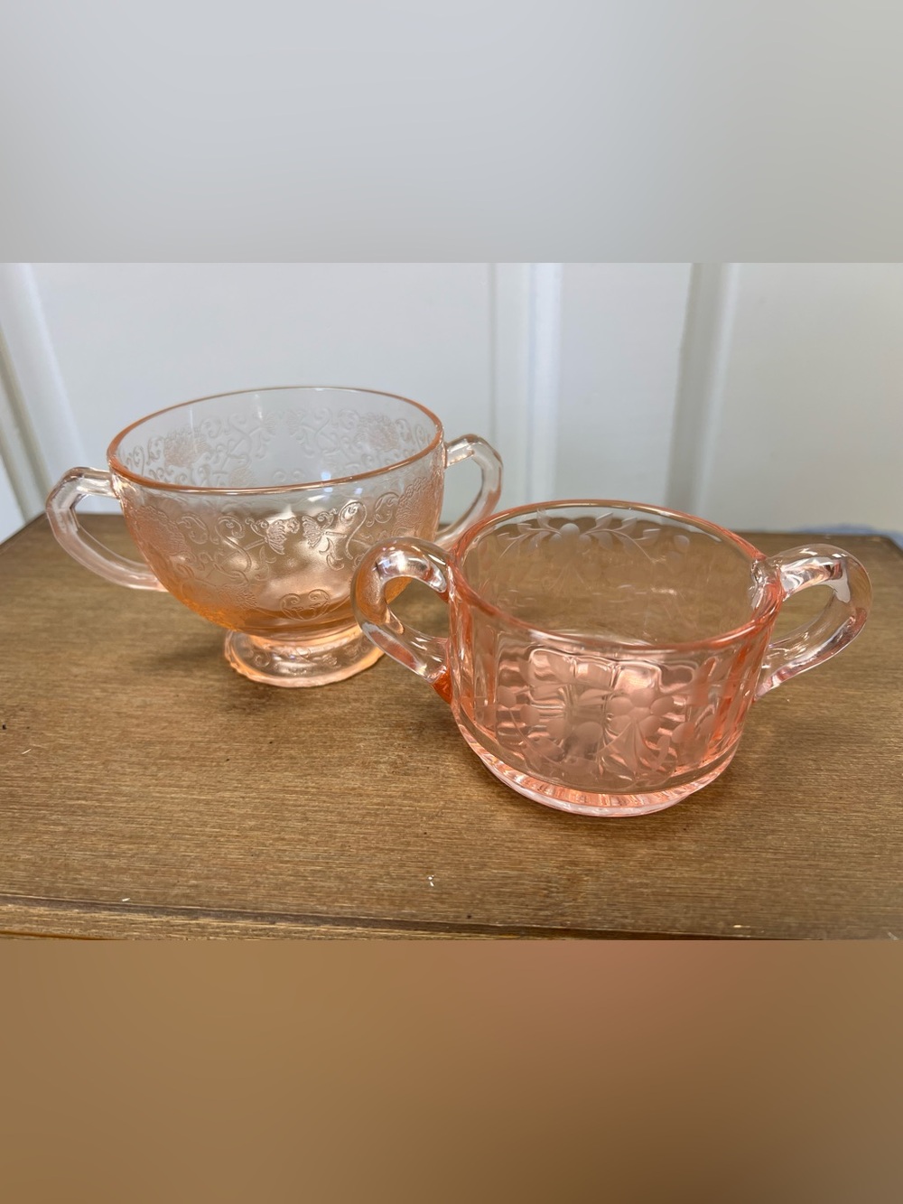 Vintage Pink Glass Pieces (2)